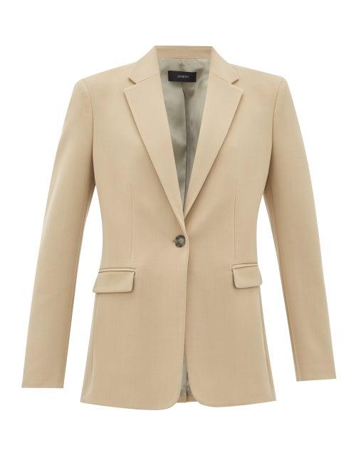 Matchesfashion.com Joseph - New Laurent Wool-blend Blazer - Womens - Beige