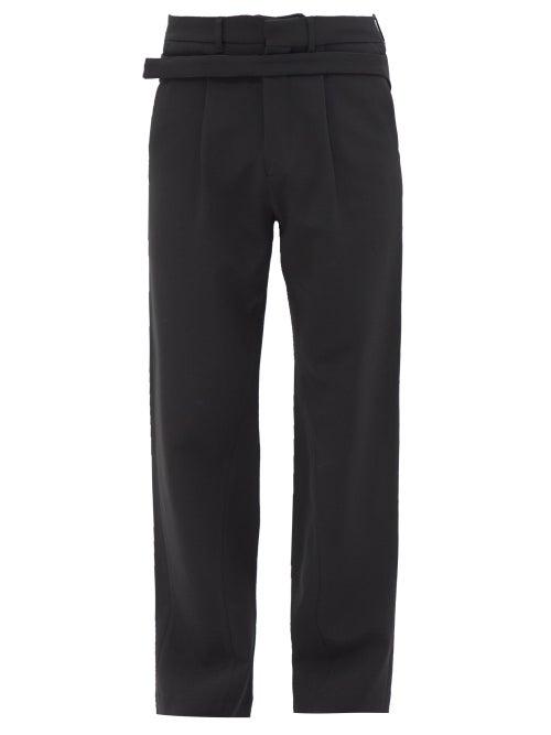 Bianca Saunders - Macho Asymmetrical-front Crepe Trousers - Mens - Black