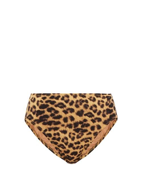 Matchesfashion.com Norma Kamali - High-rise Leopard-print Bikini Briefs - Womens - Leopard