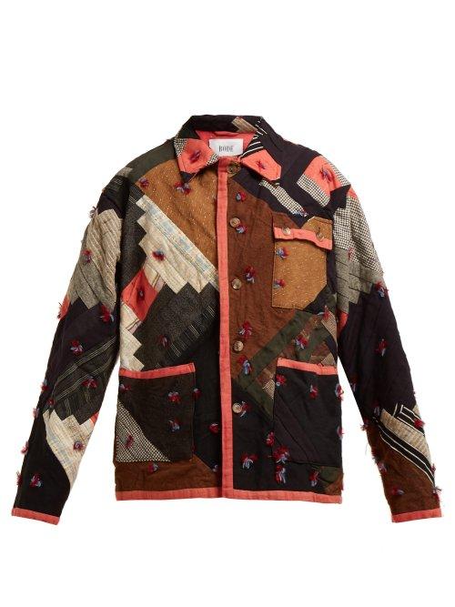 Matchesfashion.com Bode - Patchwork Cotton Jacket - Womens - Black Multi