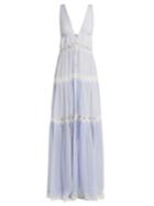 Jonathan Simkhai Lace-embellished Silk Maxi Dress