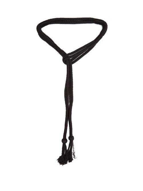 Matchesfashion.com Saint Laurent - Braided Tassel-trimmed Belt - Womens - Black