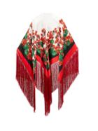 Matchesfashion.com Dolce & Gabbana - Tasseled Floral Print Satin Shawl - Womens - Red