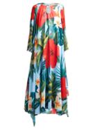 Matchesfashion.com Richard Quinn - Crystal Embellished Floral Print Crepe Gown - Womens - Blue Multi