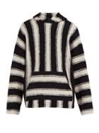 Matchesfashion.com Amiri - Baja Striped Wool Blend Hooded Sweater - Mens - Black