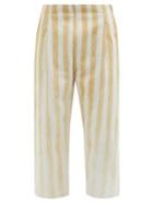 Matchesfashion.com 11.11 / Eleven Eleven - Striped Cotton-twill Cropped Jeans - Mens - Light Yellow