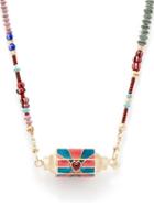 Marie Lichtenberg - Candy Heart Garnet, Bead & 14kt Gold Necklace - Womens - Red Multi