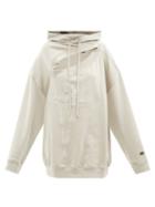 Rick Owens - X Champion Cutout Cotton-jersey Hooded Sweatshirt - Womens - Beige
