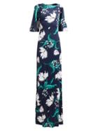 Matchesfashion.com Erdem - Ethelene Leighton Floral Print Jersey Dress - Womens - Navy Print