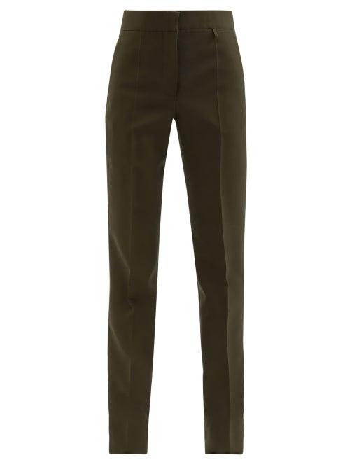 Givenchy - High-rise Wool Grain-de-poudre Suit Trousers - Womens - Khaki