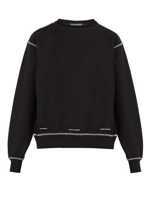 Matchesfashion.com United Standard - Logo Print Cotton Blend Sweatshirt - Mens - Black