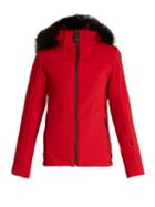 Matchesfashion.com Fendi - Logo Print Fur Trimmed Ski Jacket - Womens - Red