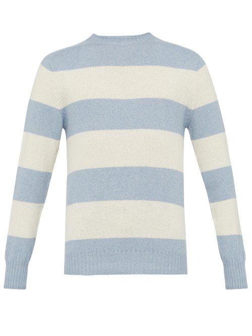 Matchesfashion.com Howlin' - Star Sailing Striped Wool Blend Sweater - Mens - Blue