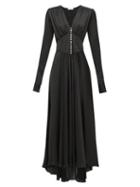 Matchesfashion.com Paco Rabanne - Crystal Embellished Satin Dress - Womens - Black