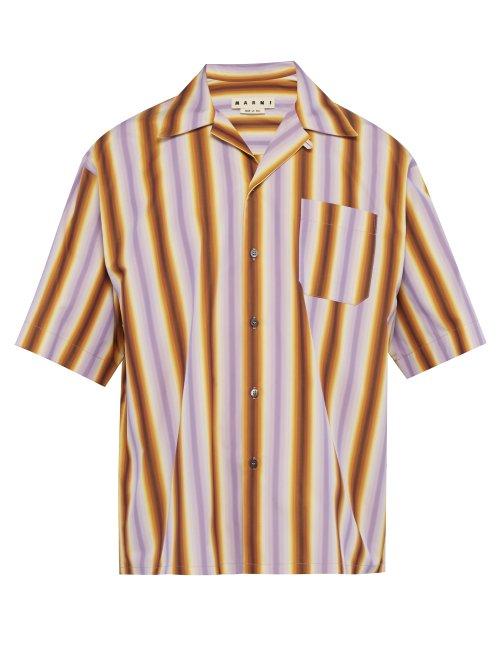Matchesfashion.com Marni - Gradient Striped Cotton Poplin Shirt - Mens - Multi