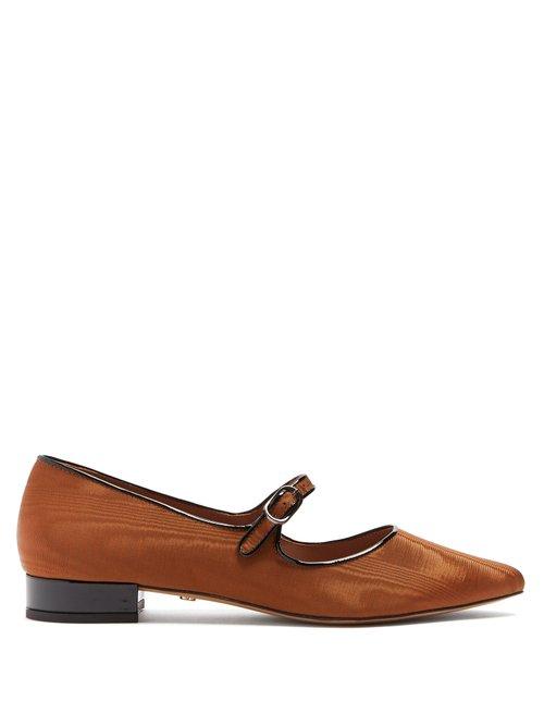 Matchesfashion.com Alexachung - Point Toe Faille Flats - Womens - Brown