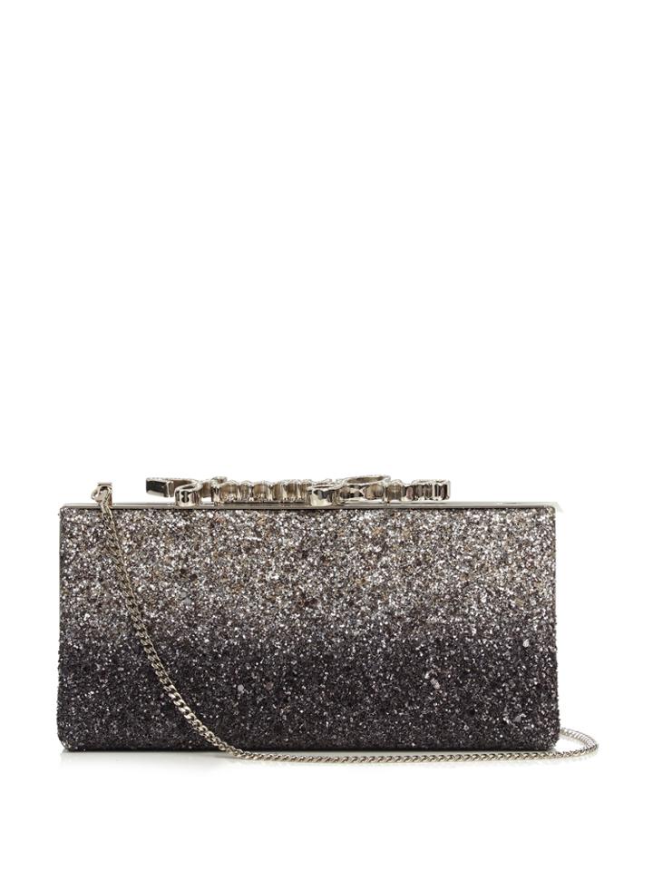 Jimmy Choo Celeste Small Logo-clasp Dgrad-glitter Clutch