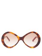 Matchesfashion.com Chlo - Bonnie Oversized Round-frame Acetate Sunglasses - Womens - Tortoiseshell