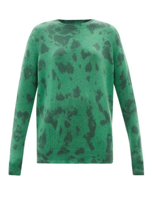 Ladies Rtw The Elder Statesman - Hot Tranquility Tie-dye Cashmere Sweater - Womens - Green Multi