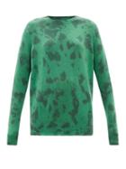 Ladies Rtw The Elder Statesman - Hot Tranquility Tie-dye Cashmere Sweater - Womens - Green Multi