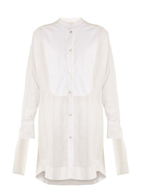 Matchesfashion.com Lila Eugnie - 1822 Arrelen Cotton Blend Shirtdress - Womens - White