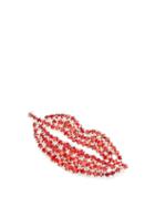 Matchesfashion.com Art School - Lips Crystal-embellished Brooch - Womens - Red