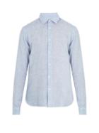Matchesfashion.com Orlebar Brown - Morton Point Collar Linen Shirt - Mens - Light Navy