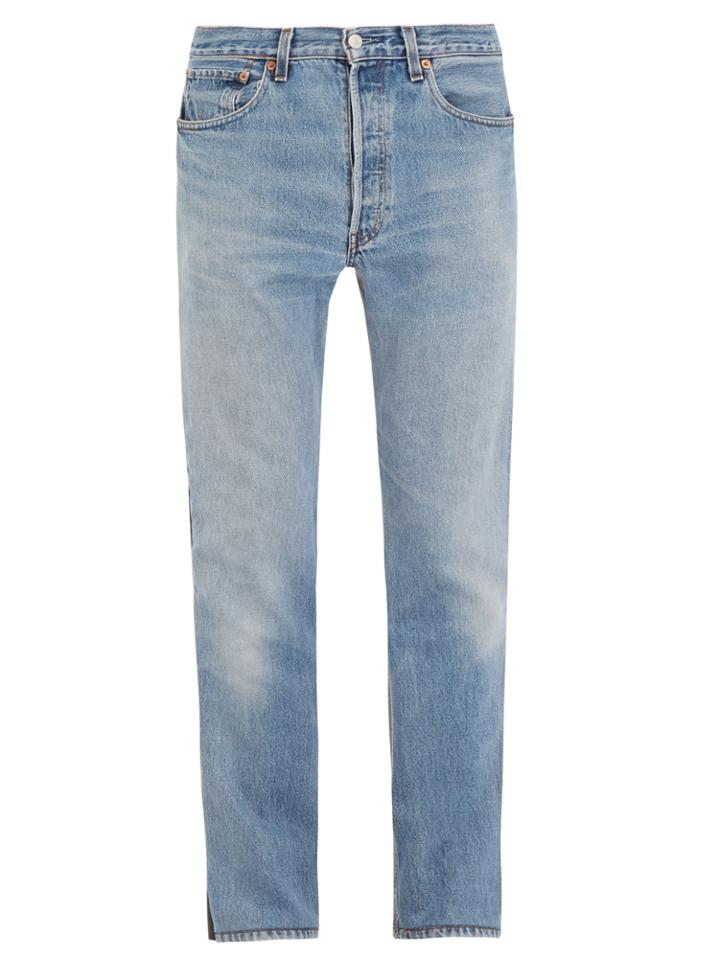 Vetements Straight-leg Latex-panel Jeans