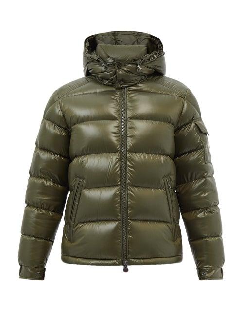 Moncler - Maya Detachable-hood Quilted Down Coat - Mens - Khaki