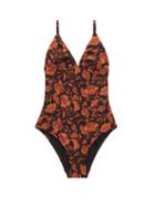 Matchesfashion.com Matteau - The Plunge Swimsuit - Womens - Pink Print