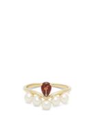 Matchesfashion.com Anissa Kermiche - Age Of Innocence Pearl, Garnet & Gold Ring - Womens - Pearl