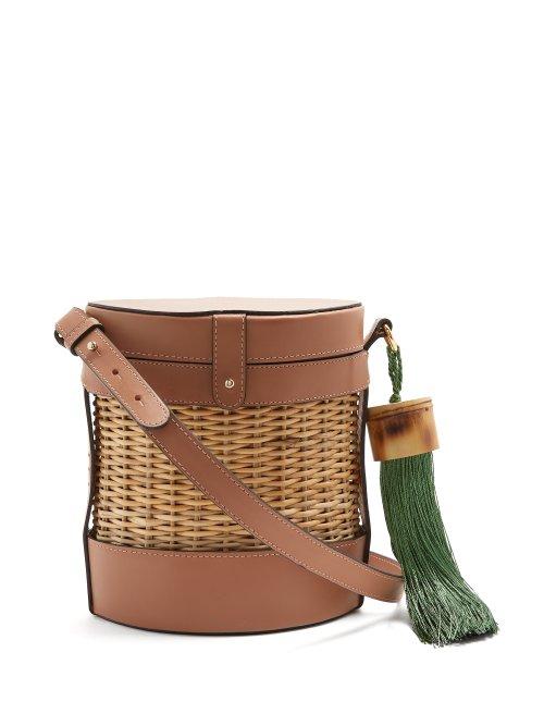 Matchesfashion.com Wai Wai - Binocular Woven Rattan Box Bag - Womens - Tan