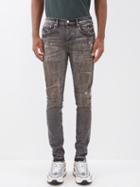 Purple Brand - Dirty Vintage Painted Distressed Skinny Jeans - Mens - Black