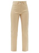 Matchesfashion.com Joseph - Teddy Leather Straight-leg Trousers - Womens - Cream