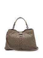 Matchesfashion.com Bottega Veneta - Napoli Intrecciato Small Leather Bag - Womens - Grey
