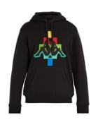 Matchesfashion.com Marcelo Burlon - X Kappa Embroidered Cotton Blend Hooded Sweatshirt - Mens - Black