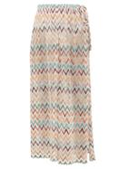 Matchesfashion.com Missoni Mare - Side-slit Zigzag Knitted-mesh Trousers - Womens - White Multi