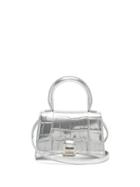 Matchesfashion.com Balenciaga - Hourglass Xs Crocodile-effect Leather Bag - Womens - Silver