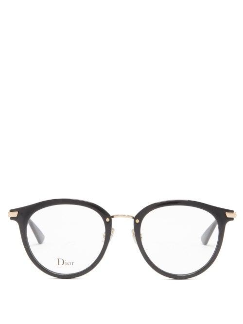 Matchesfashion.com Dior Eyewear - Diorline3f Round Tortoiseshell-acetate Glasses - Womens - Black