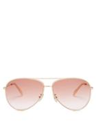Matchesfashion.com Celine Eyewear - Metal Aviator Sunglasses - Womens - Pink Gold