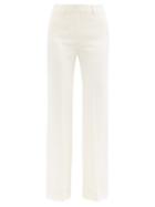 Matchesfashion.com Joseph - Morissey Longline Wide-leg Crepe Trousers - Womens - Ivory
