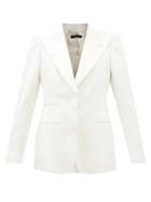 Tom Ford - Concealed-placket Wool Grain De Poudre Blazer - Womens - White
