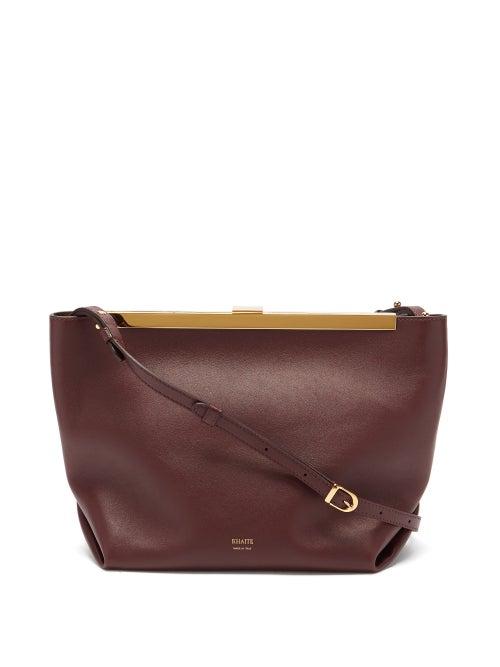 Matchesfashion.com Khaite - Augusta Leather Cross-body Bag - Womens - Burgundy