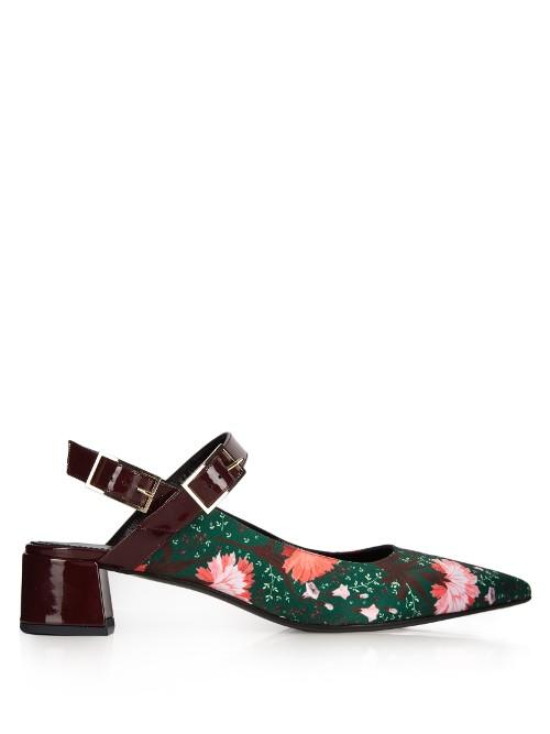 Erdem Aerina Carnation-print Satin Pumps