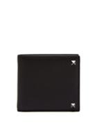 Matchesfashion.com Valentino - Rockstud Embellished Grained Leather Bifold Wallet - Mens - Black