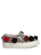Joshua Sanders Pompom-embellished Knitted Slip-on Trainers