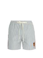 Gucci Striped Tiger-appliqu Cotton-poplin Shorts