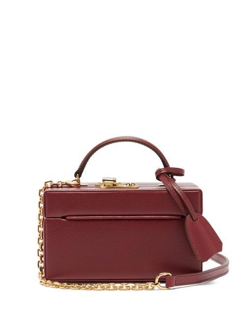 Matchesfashion.com Mark Cross - 1845 Mini Saffiano-leather Box Bag - Womens - Burgundy
