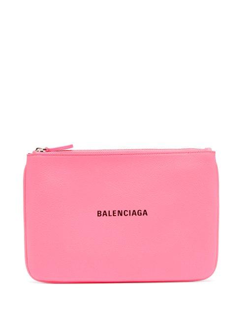 Matchesfashion.com Balenciaga - Everyday M Leather Pouch - Womens - Pink