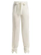 Matchesfashion.com Roland Mouret - Askern Wide Leg Silk Trousers - Womens - White